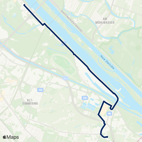 Wiener Linien Donaumarina, Chrastekgasse - Kaiserebersdorf, Münnichplatz map