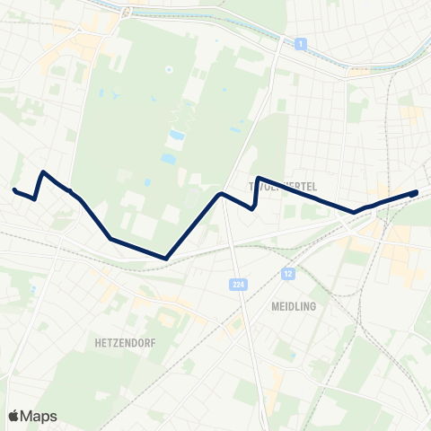 Wiener Linien Meidling - Küniglberg / ORF-Zentrum map