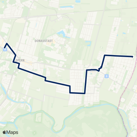 Wiener Linien Hirschstetten Ort - Eßling, Schippanisiedlung map
