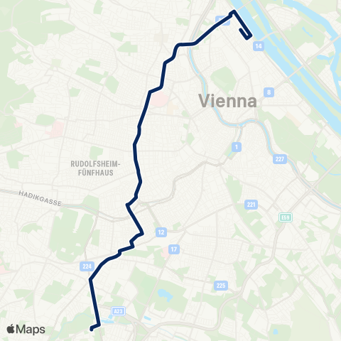 Wiener Linien Handelskai - Alterlaa map