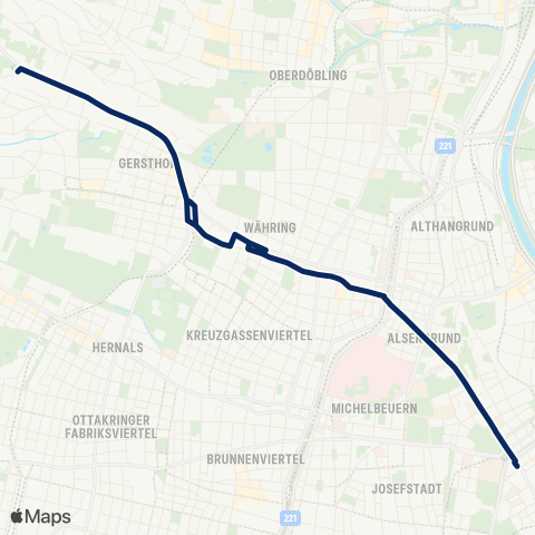 Wiener Linien Schottentor - Pötzleinsdorf map