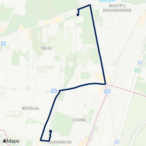 Wiener Linien Alterlaa - Siebenhirten map