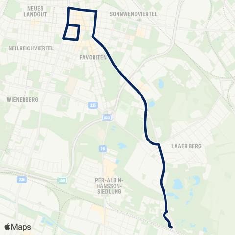 Wiener Linien Quellenplatz - Oberlaa map