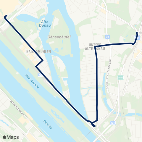 Wiener Linien Erzherzog-Karl-Straße - Kaisermühlen-VIC map