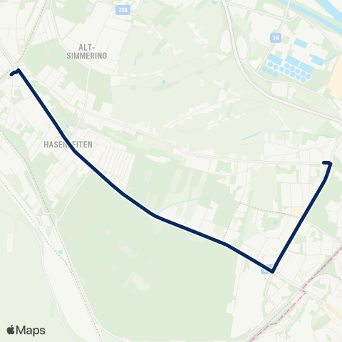 Wiener Linien Simmering - Kaiserebersdorf, Zinnergasse Schienenersatzverkehr gültig von 03.03. bis 26.06.2026 map