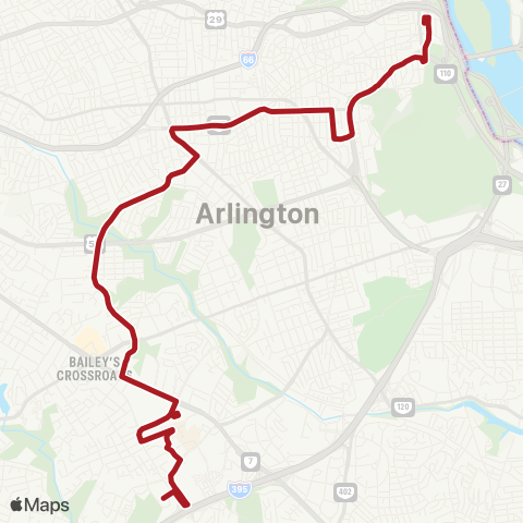 Metrobus Carlin Springs Rd map