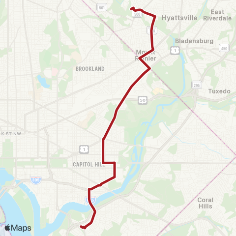 Metrobus Bladensburg Rd map