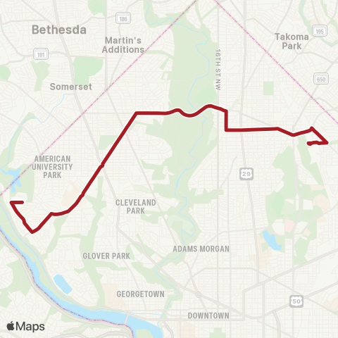 Metrobus Military Rd map