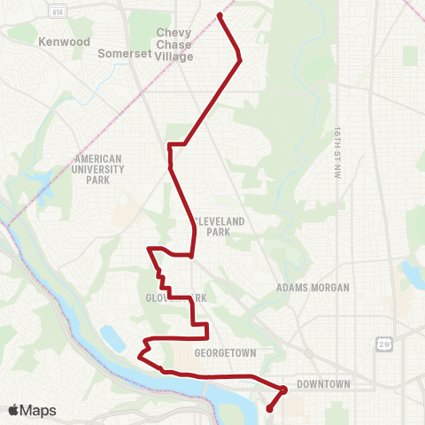Metrobus Nebraska Av-Foggy Bottom map