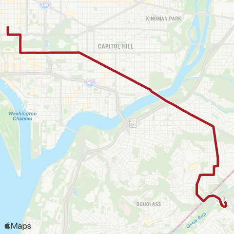 Metrobus Pennsylvania Av Limited map