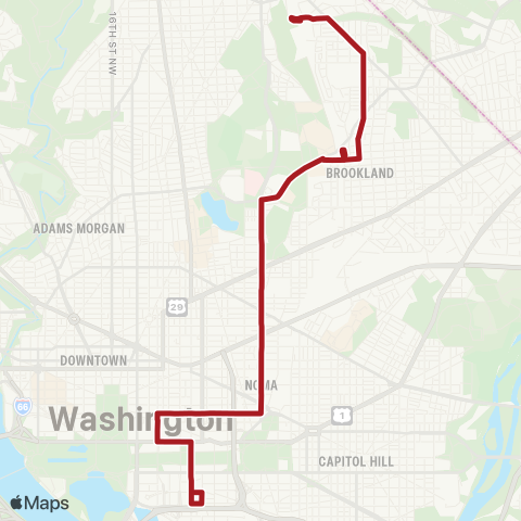 Metrobus N Capitol St map