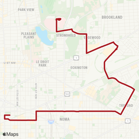 Metrobus K St-Ivy City map