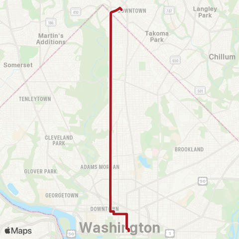 Metrobus 16 St Limited map