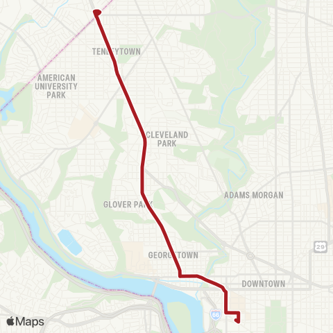 Metrobus Wisconsin Av-Foggy Bottom map