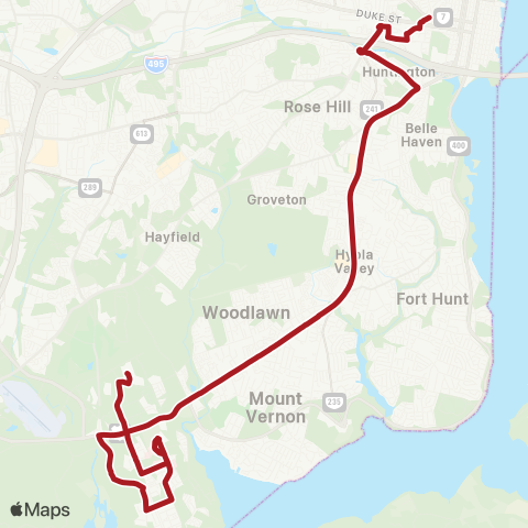 Metrobus Richmond Hwy map