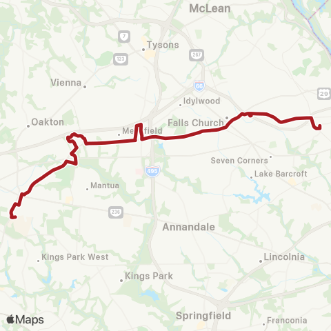 Metrobus Washington Blvd map