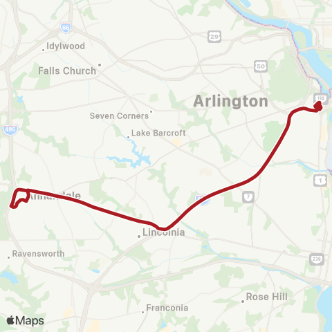 Metrobus Little River Tpk-Pentagon map