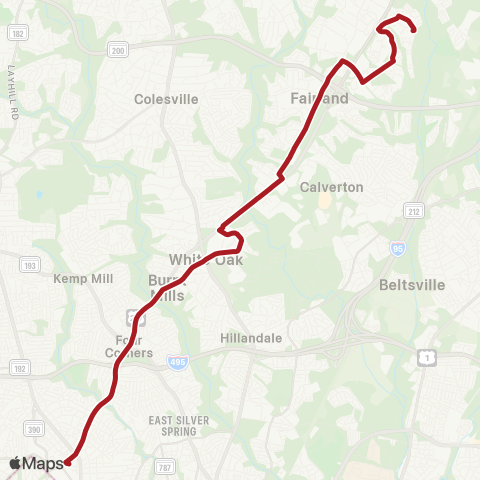 Metrobus Colesville Rd-Greencastle map