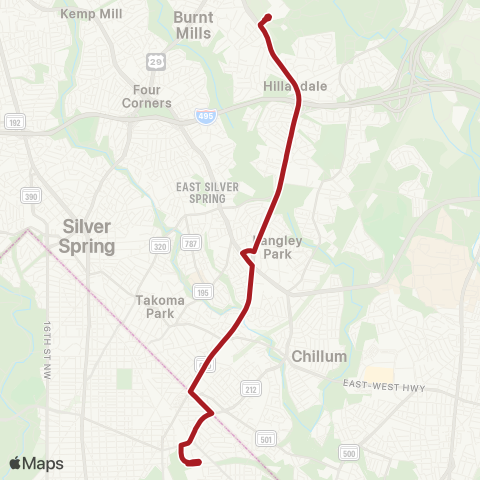 Metrobus New Hampshire Av Limited map