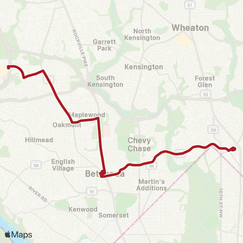 Metrobus East West Hwy map