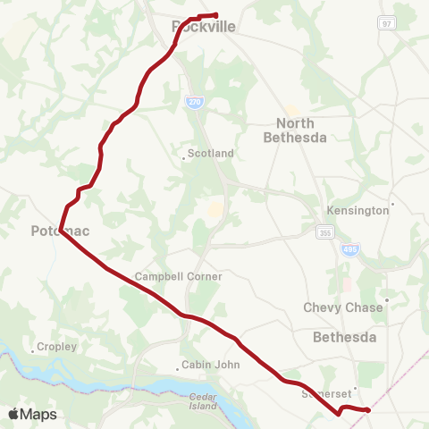 Metrobus River Rd-Falls Rd map