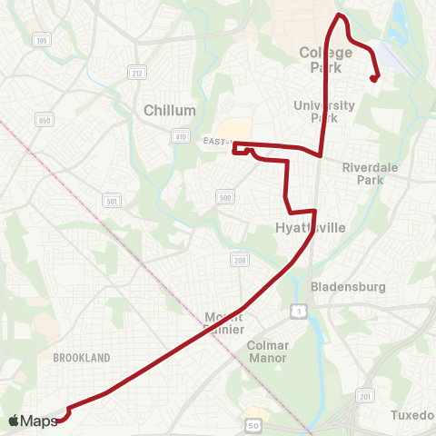 Metrobus Baltimore Av map