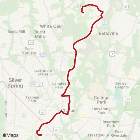 Metrobus Riggs Rd-White Oak map