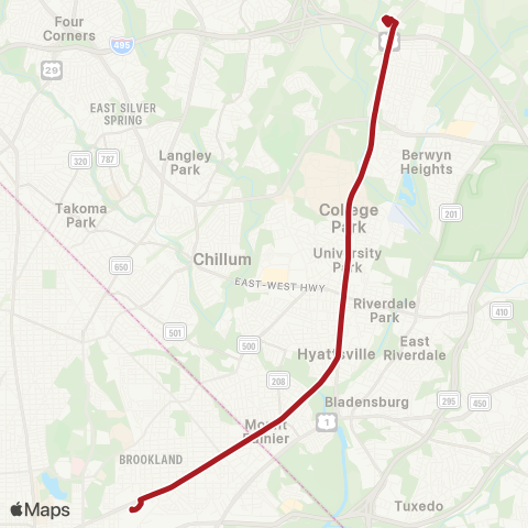 Metrobus Baltimore Av Limited map