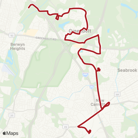 Metrobus Hanover Pkwy-New Carrollton map