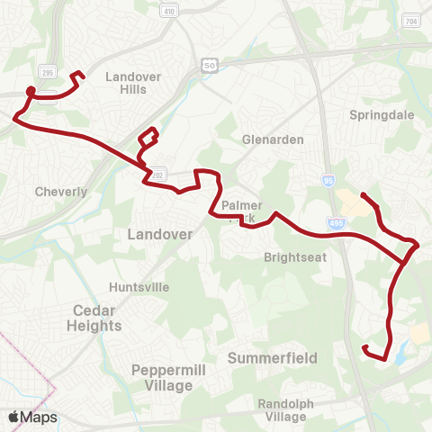 Metrobus Landover Rd map