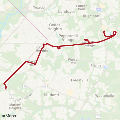 Metrobus Central Av-Naylor Rd map