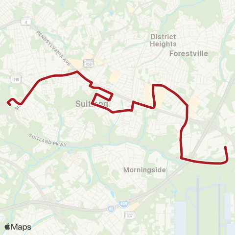 Metrobus Forestville-Suitland map