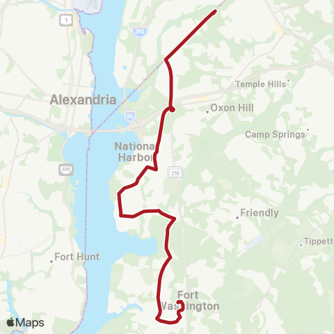 Metrobus Southern Av-Ft Washington map