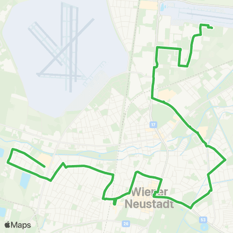 Verkehrsverbund Ost-Region Stadtverkehr Wiener Neustadt  Fischapark - Aqua Nova map