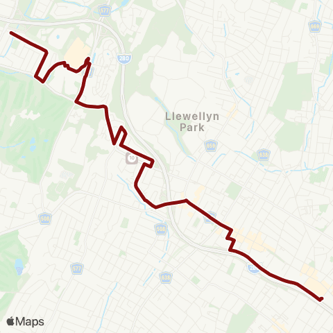 West Orange Jitney Englishtown/Eagle Ridge/Rolling Green Hills/Hutton Pk map