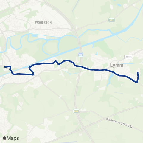 Warrington's Own Buses Lymm High School - Cheshire Cheese map