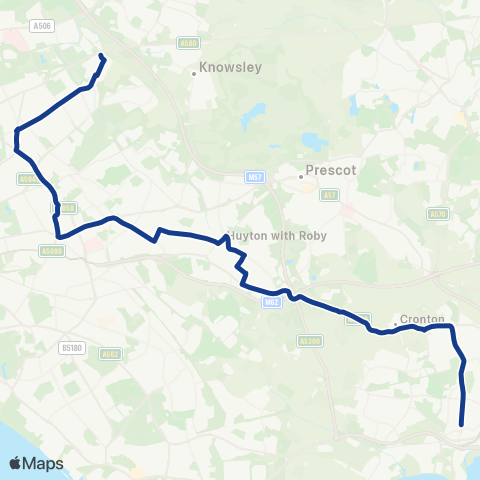 Warrington's Own Buses Willow Way - Halton College map