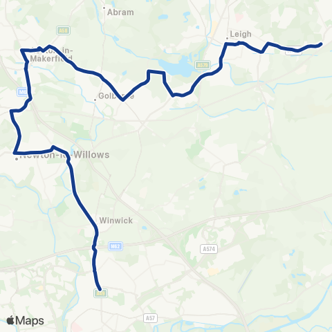 Warrington's Own Buses St Mary's HS - Warrington Vale Royal Coll map