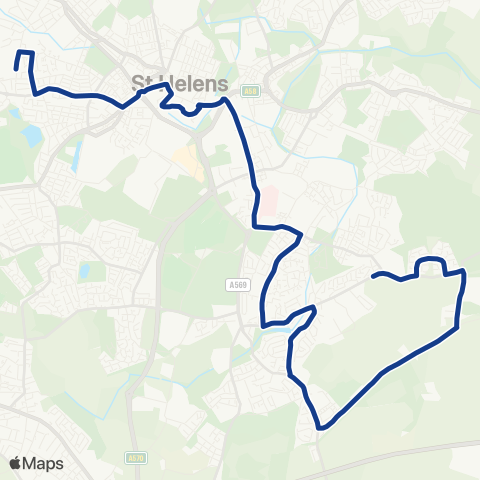 Warrington's Own Buses De La Salle School - Lionel Street map