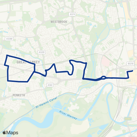 Warrington's Own Buses Warrington Bus Interchange Stand S - Warrington Bus Interchange Stand T map