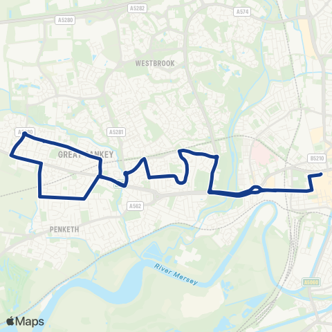 Warrington's Own Buses Warrington Bus Interchange Stand S - Warrington Bus Interchange Stand T map