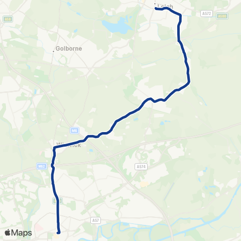 Warrington's Own Buses Warrington Bus Interchange Stand M - Leigh Bus Sta map