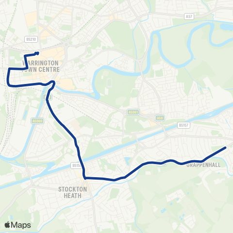 Warrington's Own Buses E View - Warrington Bus Interchange Stand K map