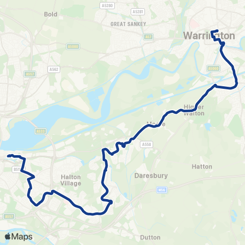 Warrington's Own Buses Warrington Bus Interchange Stand H - Runcorn High St / Stand A map