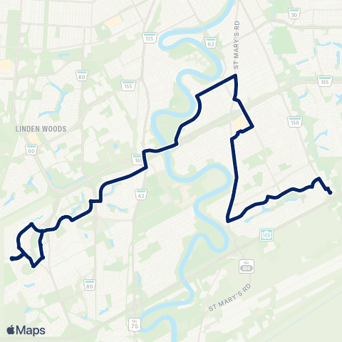 Winnipeg Transit North Town - Burland map