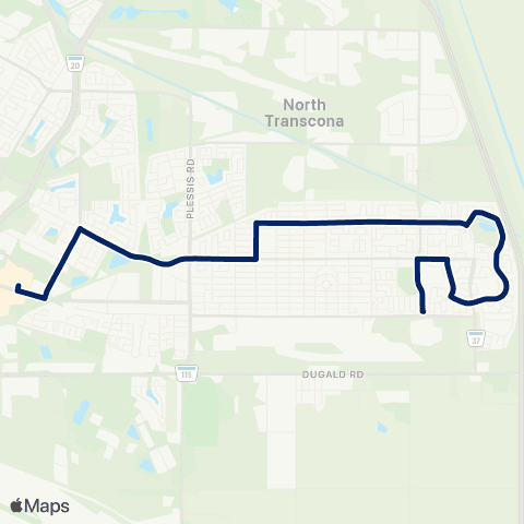 Winnipeg Transit Transcona Blvd - McMeans map
