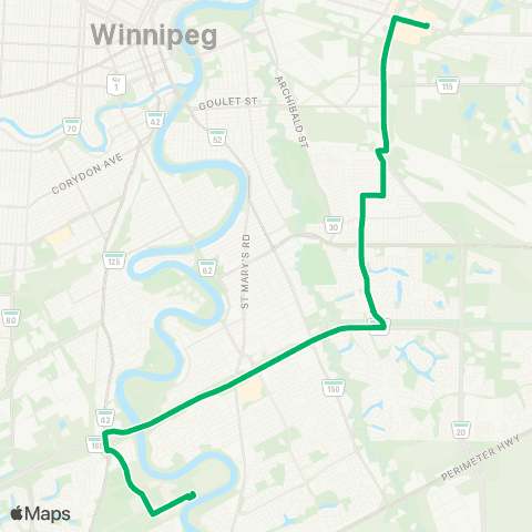 Winnipeg Transit Lagimodiere - Abinojii Mikanah map