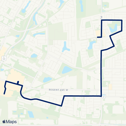 Winnipeg Transit Rougeau - Plessis map