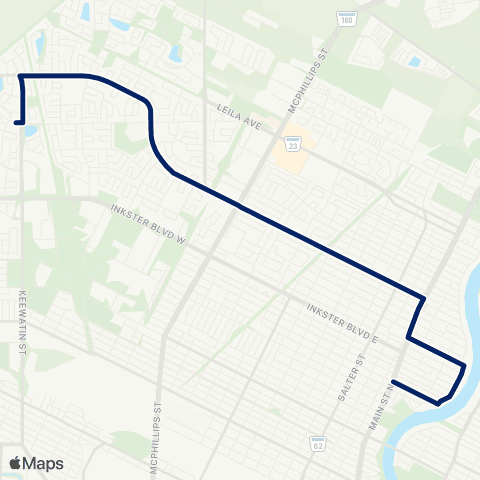Winnipeg Transit Jefferson map