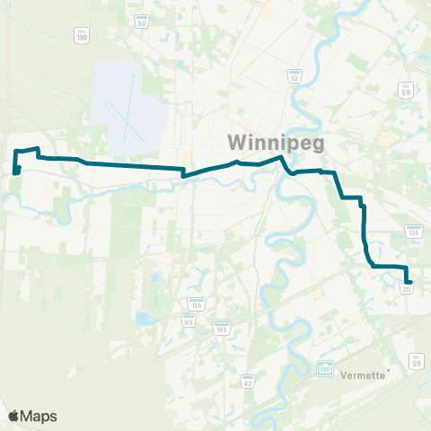 Winnipeg Transit Archibald - Ness map